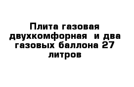 Плита газовая двухкомфорная  и два газовых баллона 27 литров